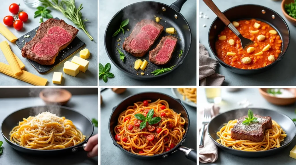 beef steak pasta