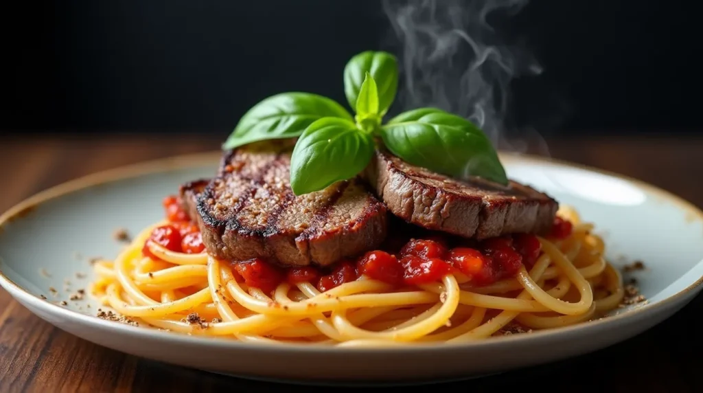 beef steak pasta
