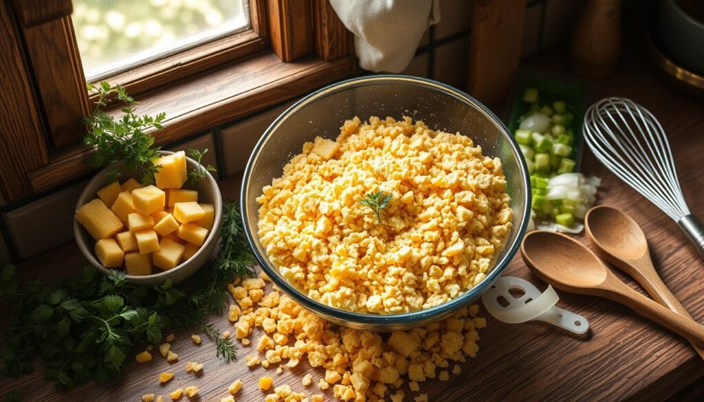 Cornbread Dressing Mixing Process Cornbread Dressing Mixing Process
