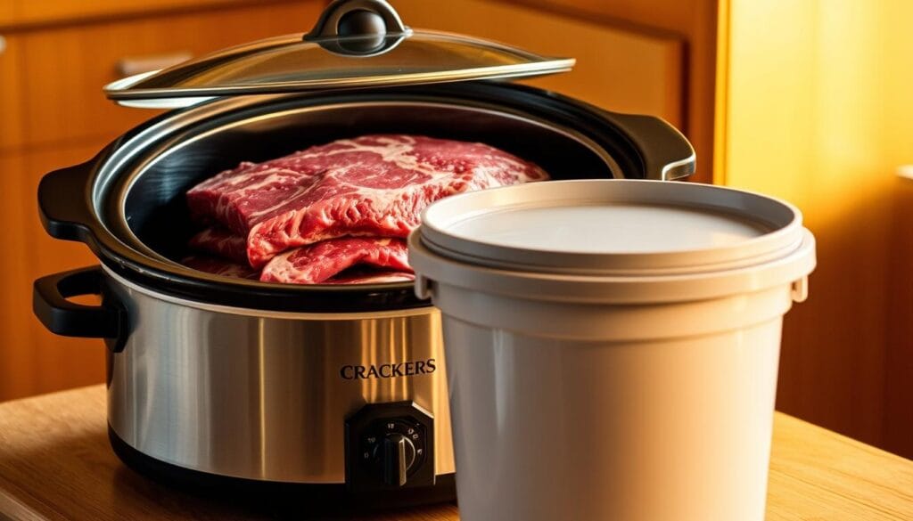 Crock Pot Bucket Steak Storage Crock Pot Bucket Steak Storage
