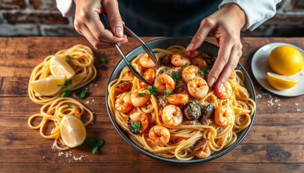shrimp and scallops with pasta