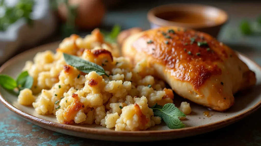 homemade chicken and dressing