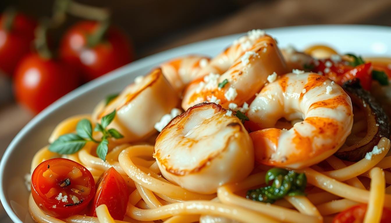 pasta scallops shrimp
