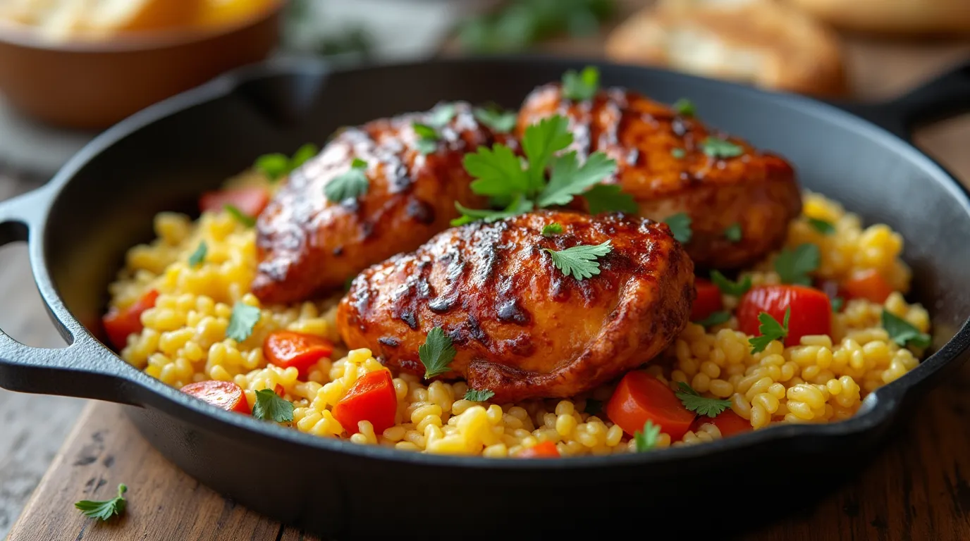 One-Pan Honey BBQ Chicken Rice