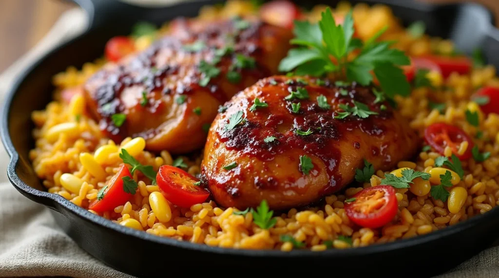 One-Pan Honey BBQ Chicken Rice
