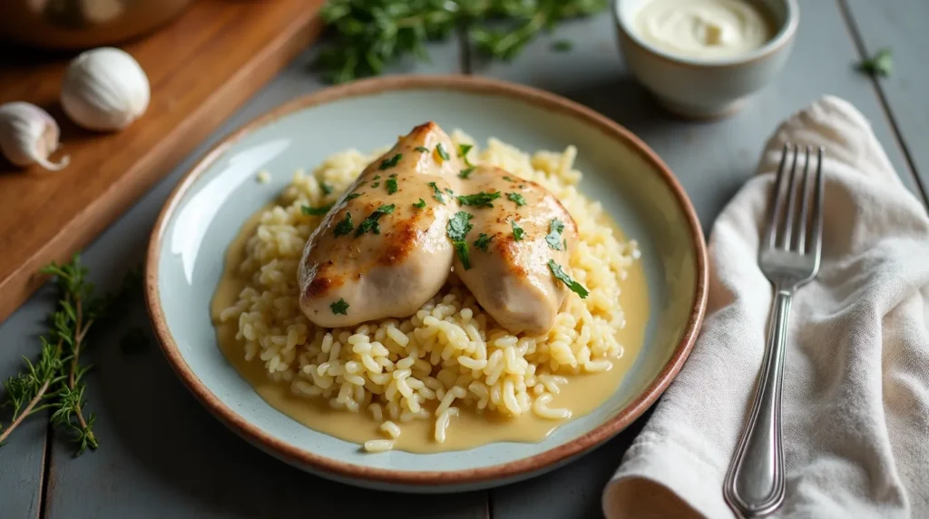 Creamy Smothered Chicken and Rice