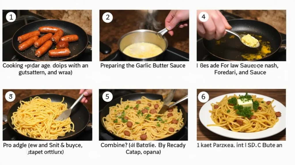 Spicy Cajun Garlic Butter Sausage Pasta