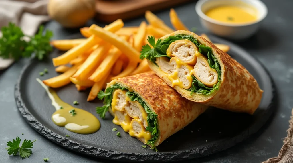Cheesy Garlic Chicken Wraps