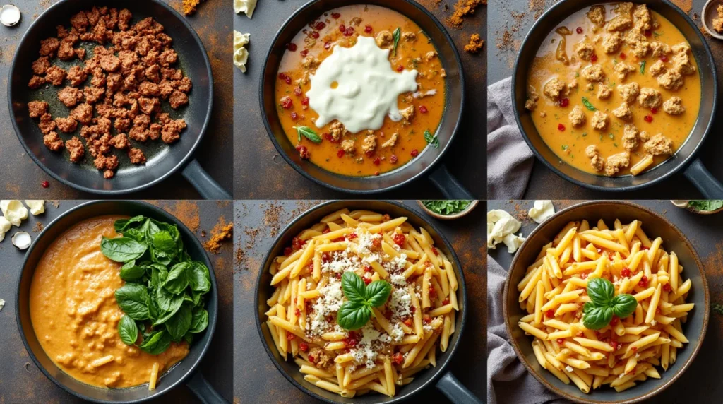 Tuscan Sausage Pasta in Creamy Sauce