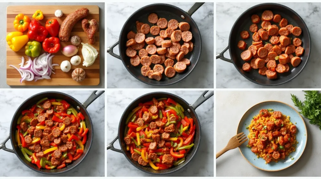 Sausage and Peppers Skillet One-Pan