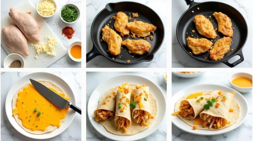 Cheesy Garlic Chicken Wraps