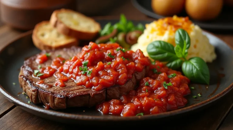 steak with tomato sauce
