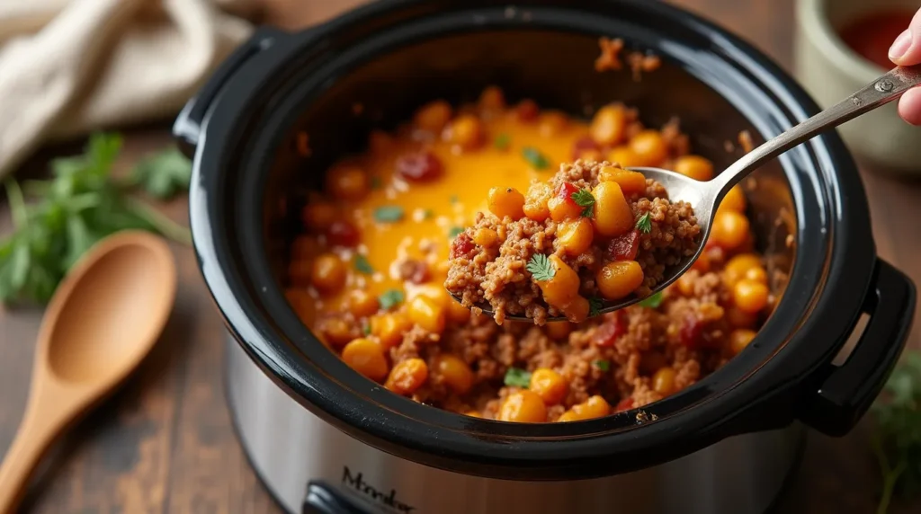 slow cooker hamburger casserole
