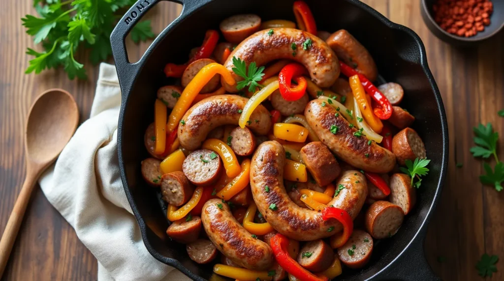 Sausage and Peppers Skillet One-Pan