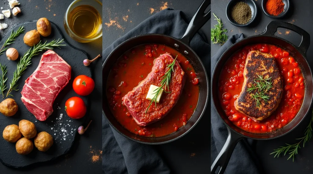 steak with tomato sauce