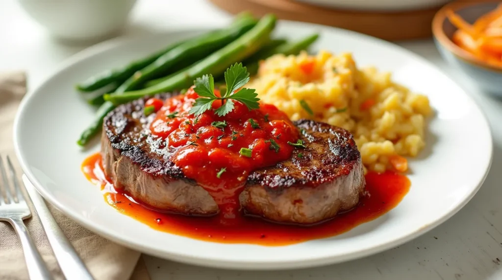 steak with tomato sauce