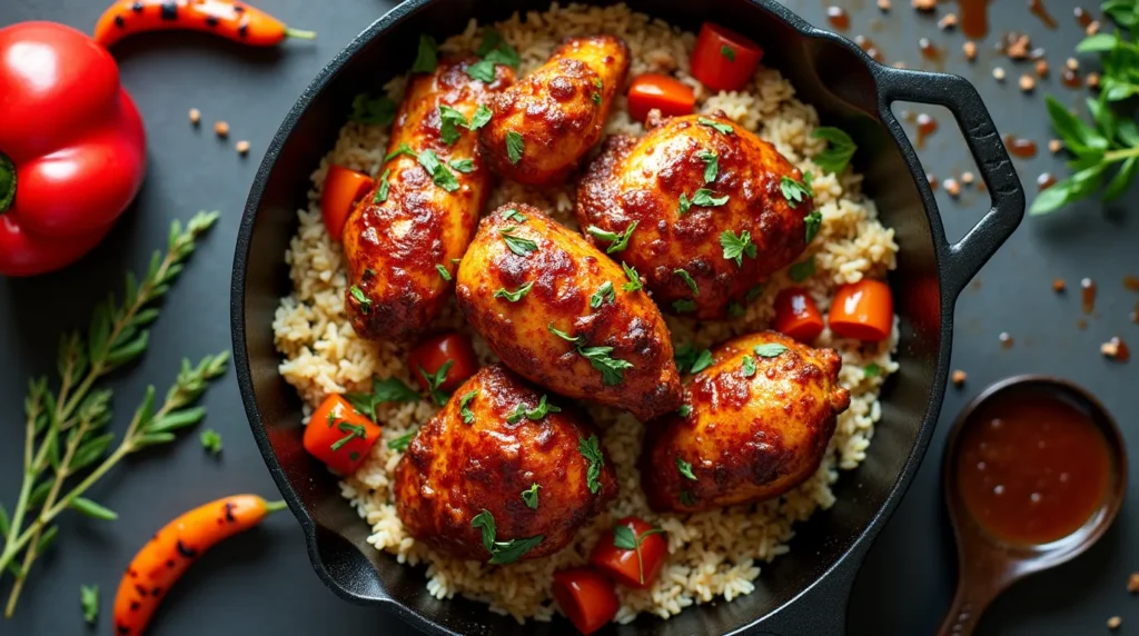 One-Pan Honey BBQ Chicken Rice