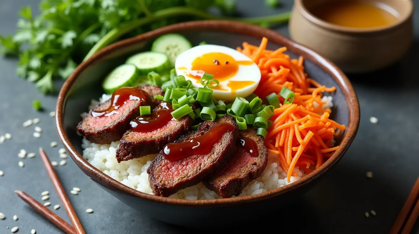 Korean BBQ Steak Rice Bowls