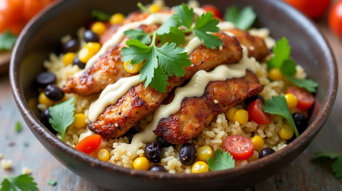 Street Corn Chicken Rice Bowl