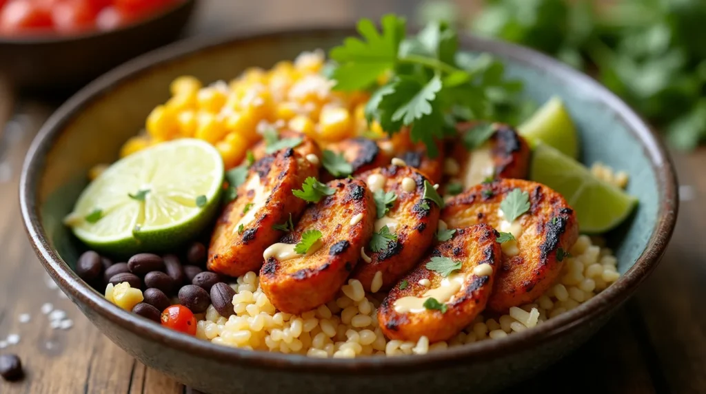 Street Corn Chicken Rice Bowl