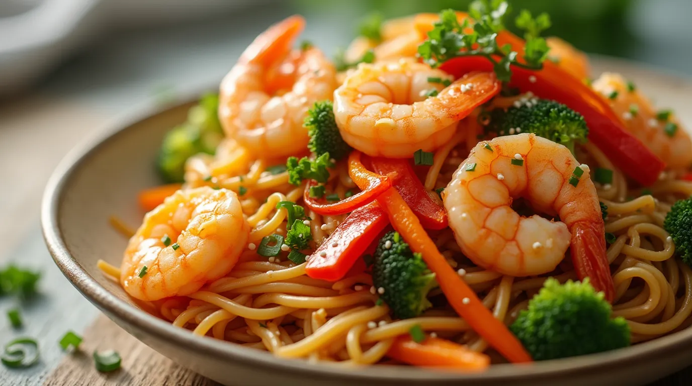 Shrimp Stir Fry with Noodles